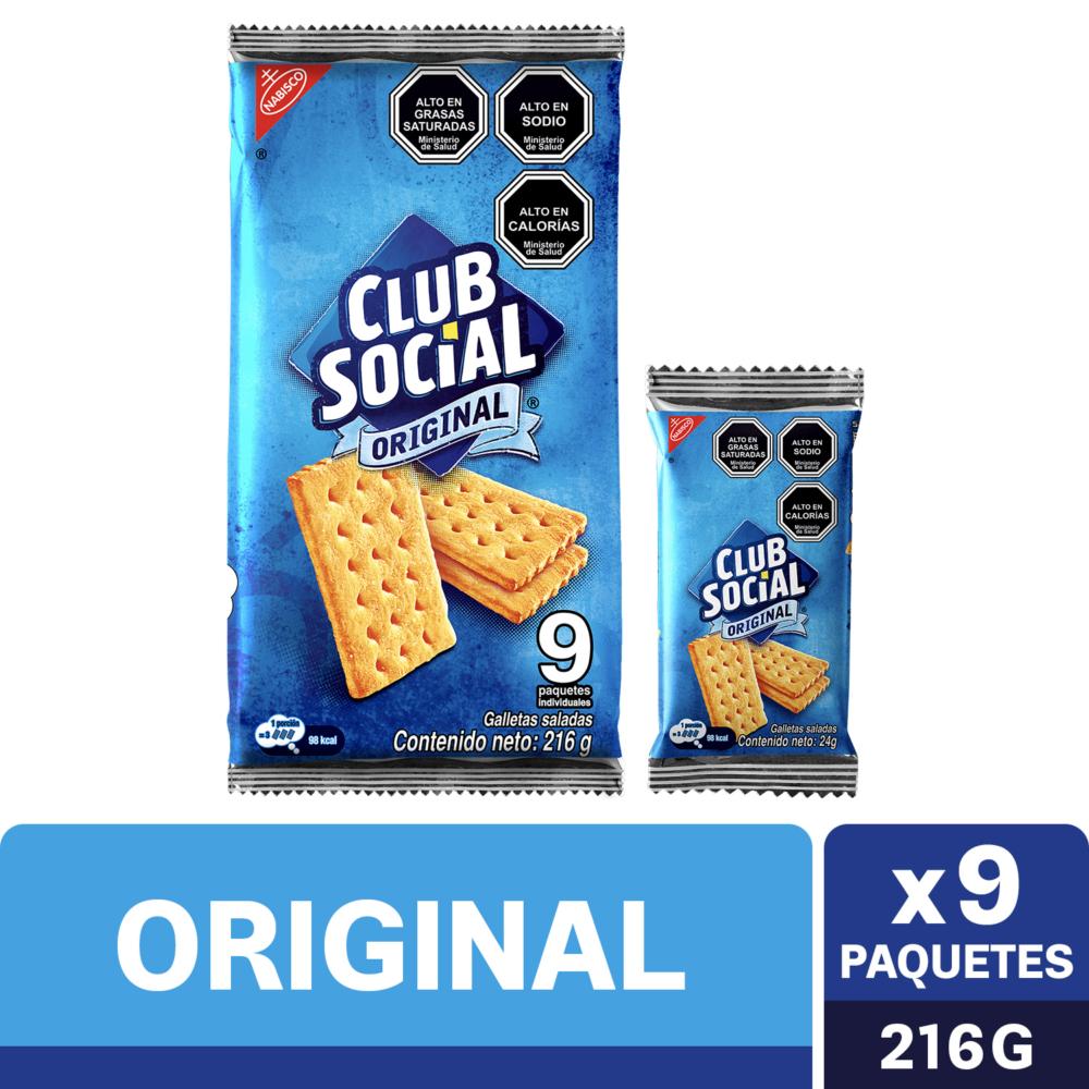 Club Social 9 paquetes individuales 216 gramos