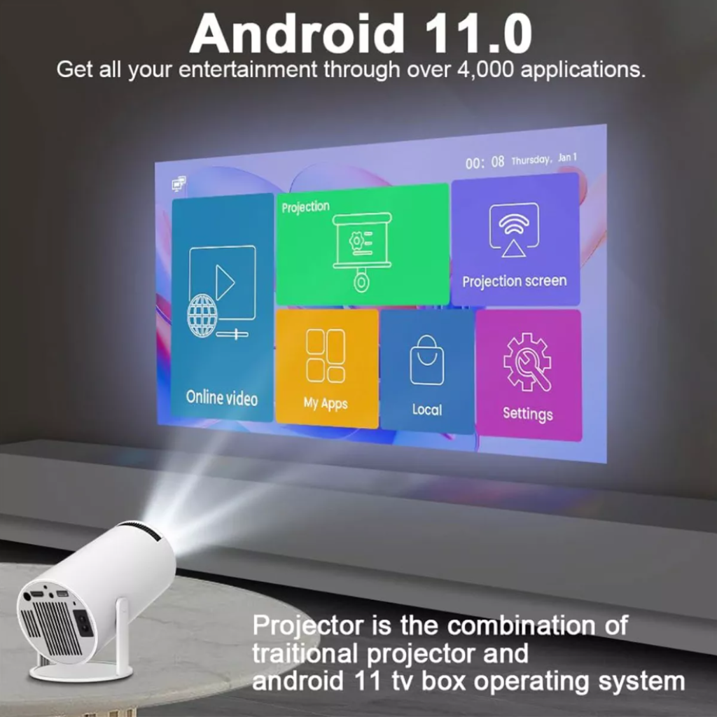 Proyector LED HY300 Android TV