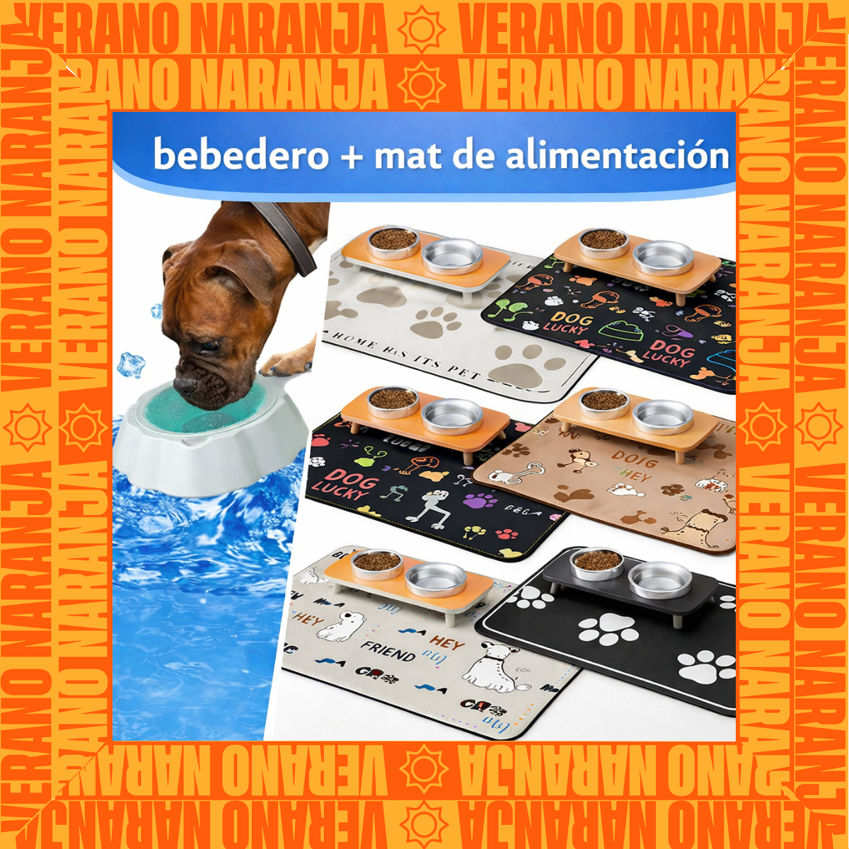 Bebedero Congelante y Mat de Alimentación