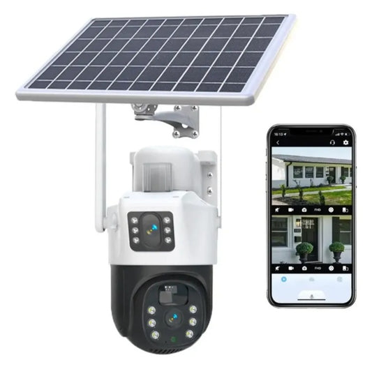 Cámara Solar 2K Doble Lente 360