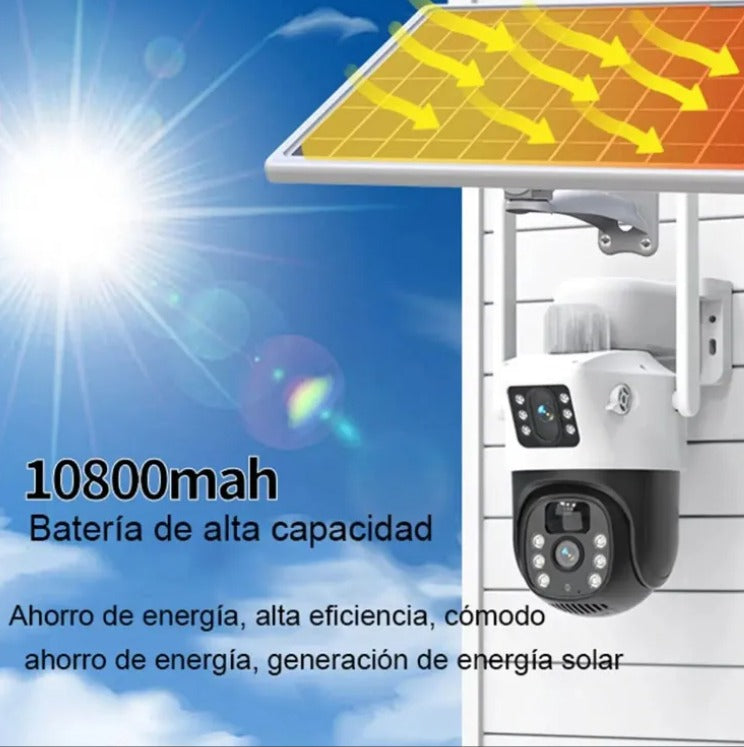 Cámara Solar 2K Doble Lente 360