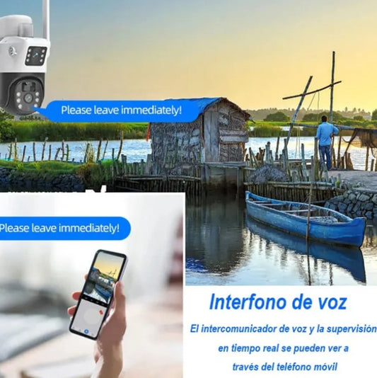 Cámara Solar 2K Doble Lente 360