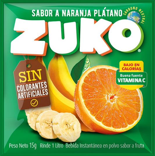 ZUKO sabor Naranja platano 15g.