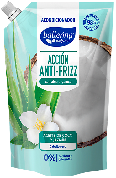Ballerina Acondicionador Aceite de Coco y Jazmín con Aloe Orgánico Doypack 750ml