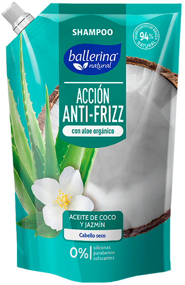 Ballerina Shampoo Aceite de Coco y Jazmín con Aloe Orgánico Doypack 750ml