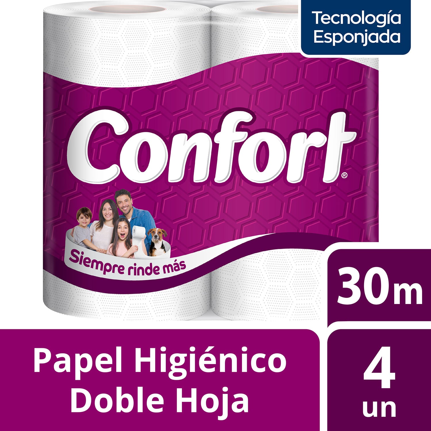 Papel Higiénico Confort Doble Hoja 4 Rollos 30 Metros