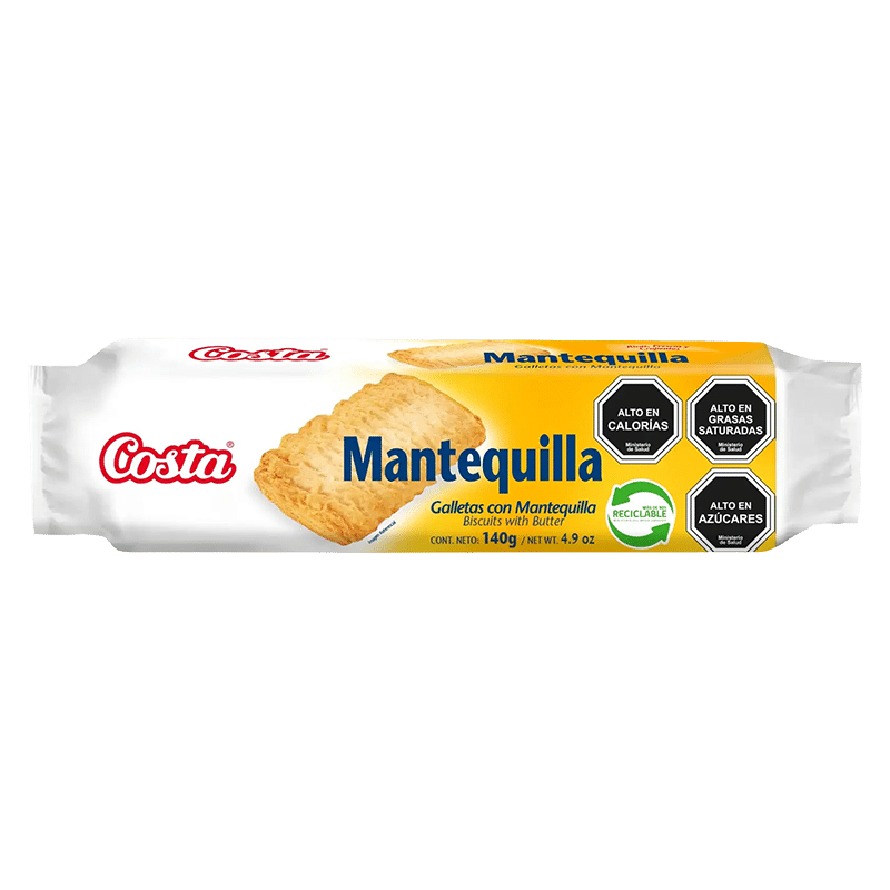 Galletas sabor mantequilla COSTA 140 gramos