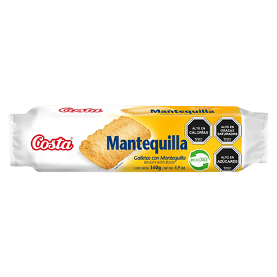 Galletas sabor mantequilla COSTA 140 gramos