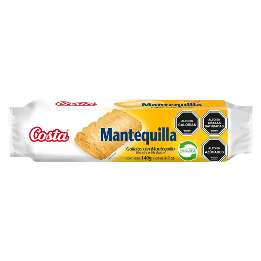 Galletas sabor mantequilla COSTA 140 gramos