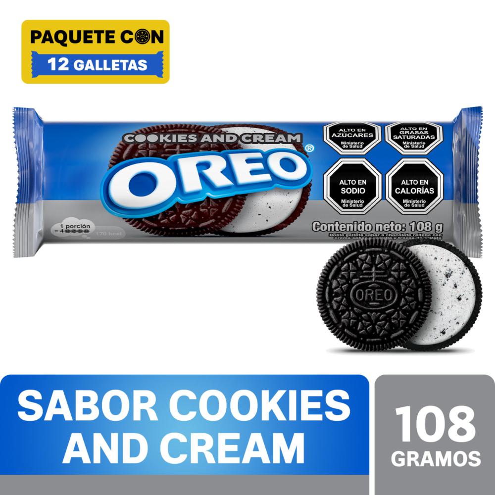 OREO sabor cookies and cream 108 gramos