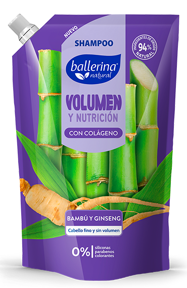Ballerina Shampoo Bambú y Ginseng Volumen y Nutrición Doypack 750ml